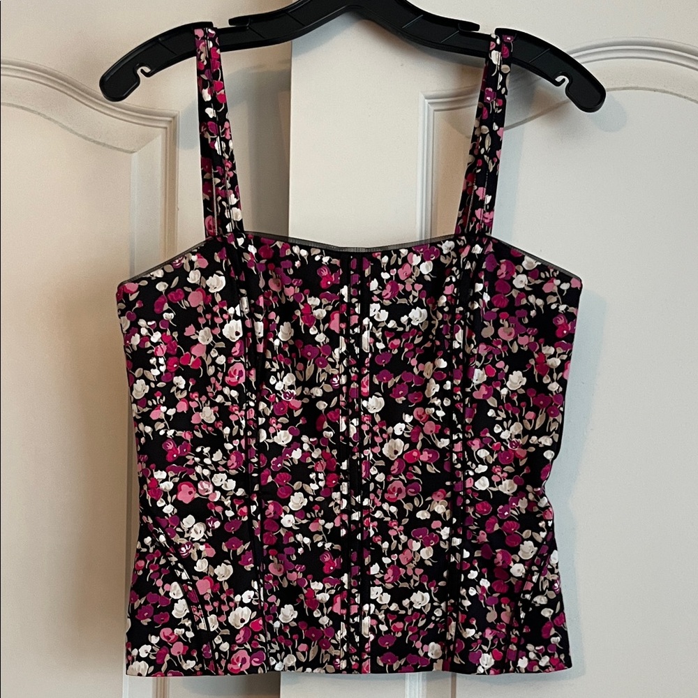 White House Black Market Floral Camisole - Pink and Black